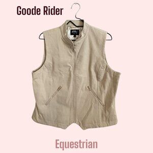 Goode Rider Equestrian Corduroy Vest Women's XL Beige Riding Barn GUC